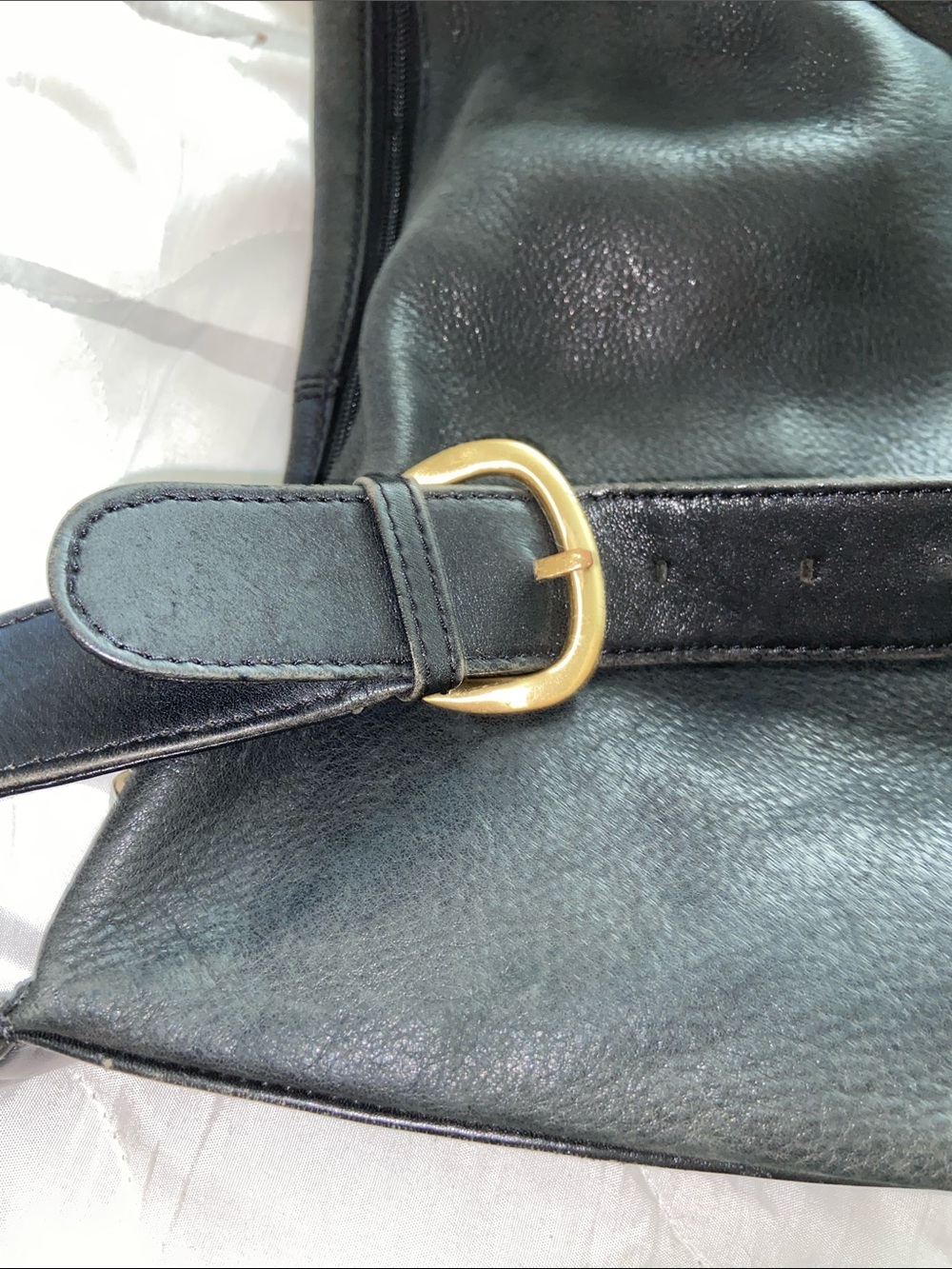 VTG BLACK LEATHER FOSSIL PURSE Minimalist Shoulder Bag - Picture 6 of 13